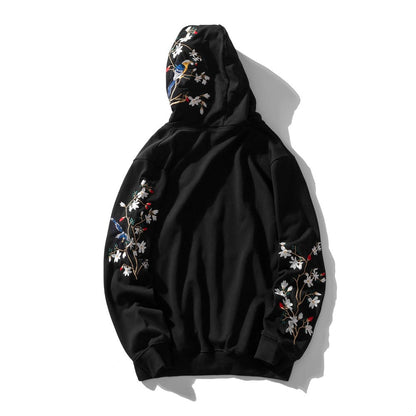 KH9083 Flowers Birds Embroidery Hoodie