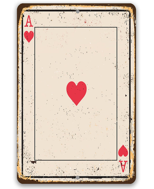 Ace of Hearts Card - Metal Sign