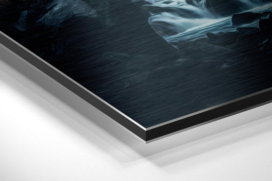 Moonlit Pine Gorge Rushing River Brushed Aluminum Dibond Wall Art