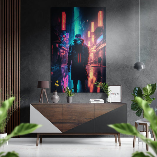 Cyberpunk Brushed Aluminum Dibond Wall Art