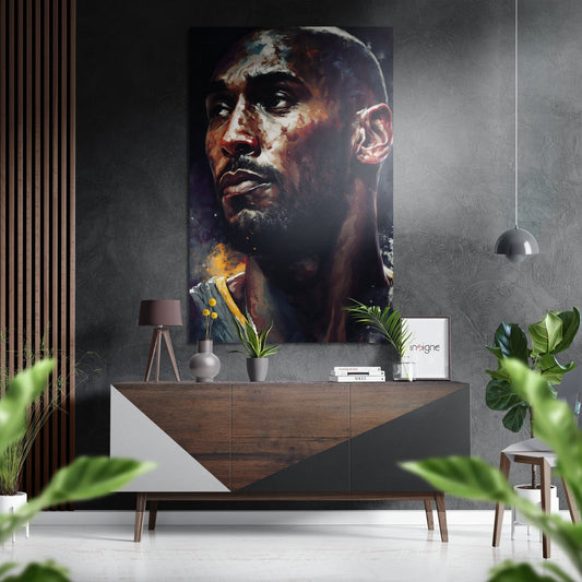 Cosmic Splatter Basketball Player Brushed Aluminum Dibond Wall Art