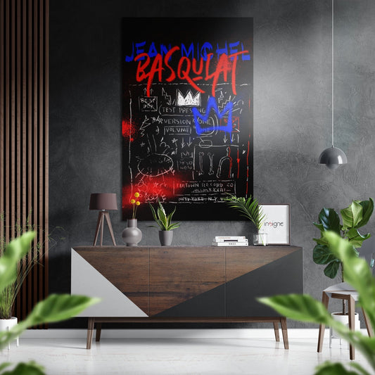 Black Chalk Crown Graffiti Brushed Aluminum Dibond Wall Art