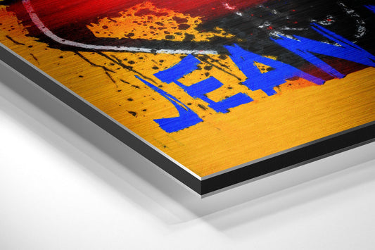 Yellow Skull Face Brushed Aluminum Dibond Wall Art