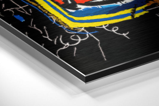 Colorful Line Skull Brushed Aluminum Dibond Wall Art