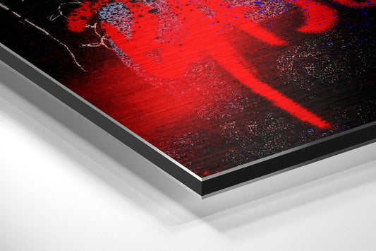 Black Mask Red Mouth Brushed Aluminum Dibond Wall Art