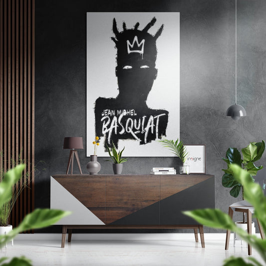 Black Silhouette Crown Brushed Aluminum Dibond Wall Art