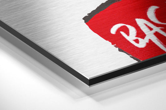 Red Tribal Face Brushed Aluminum Dibond Wall Art