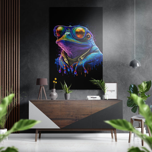 Frog Brushed Aluminum Dibond Wall Art