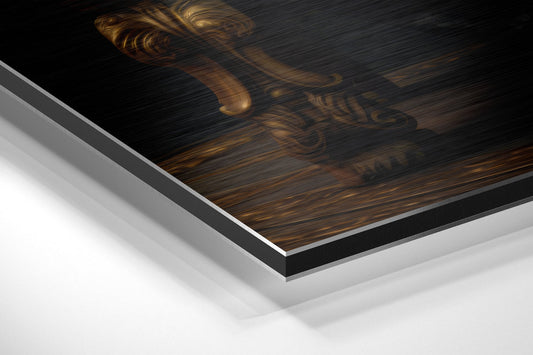 Rock Idol on Throne Brushed Aluminum Dibond Wall Art
