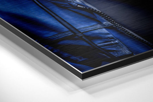 Blue Hoodie DJ Gorilla Aluminum Brushed Aluminum Dibond Wall Art