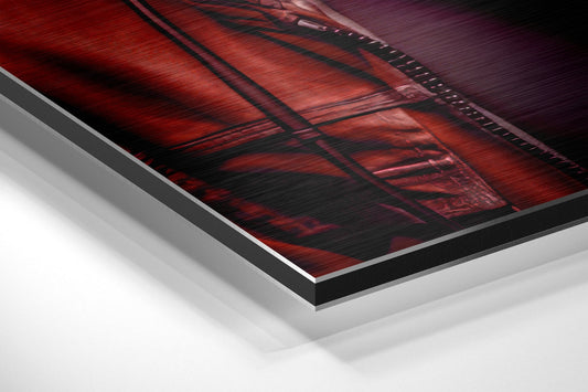 Crimson Hoodie DJ Gorilla Aluminum Brushed Aluminum Dibond Wall Art