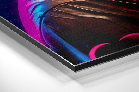 Cyberpunk Braid Neon Woman Brushed Aluminum Dibond Wall Art