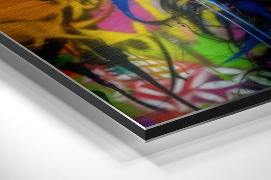 Bold Gaze Graffiti Woman Brushed Aluminum Dibond Wall Art