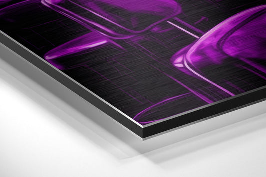 Purple Noir Bar Woman Brushed Aluminum Dibond Wall Art