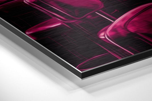 Magenta Diner Bar Woman Brushed Aluminum Dibond Wall Art