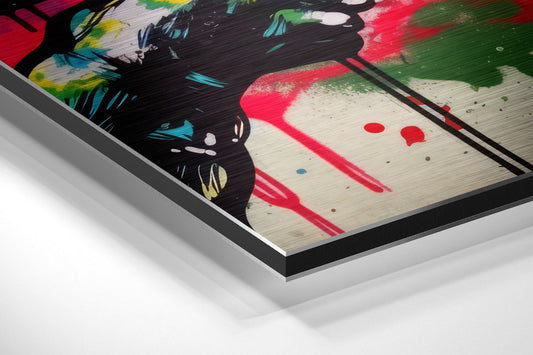 Gun and Roses Brushed Aluminum Dibond Wall Art