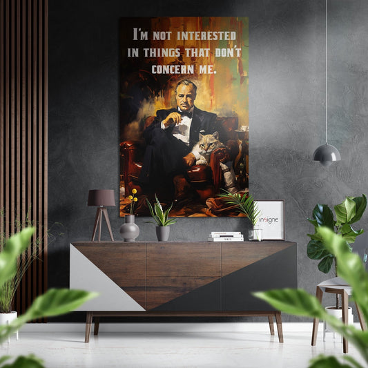Tuxedo Man With Cat Quote Poster Brushed Aluminum Dibond Wall Art