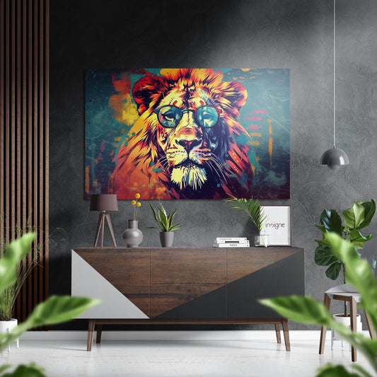 Wise Lion Brushed Aluminum Dibond Wall Art