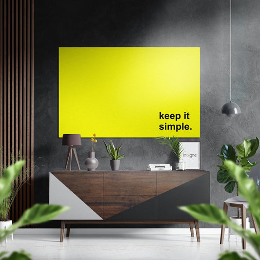 Bright Yellow Bold Keep It Simple Brushed Aluminum Dibond Wall Art