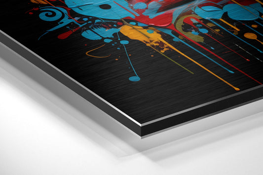 Splattered Paint Pop Art Eye Brushed Aluminum Dibond Wall Art