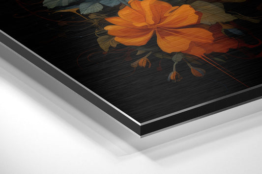 Deer in Flowers Brushed Aluminum Dibond Wall Art