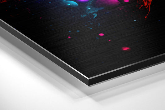 Swirling Vortex Color Splash Brushed Aluminum Dibond Wall Art