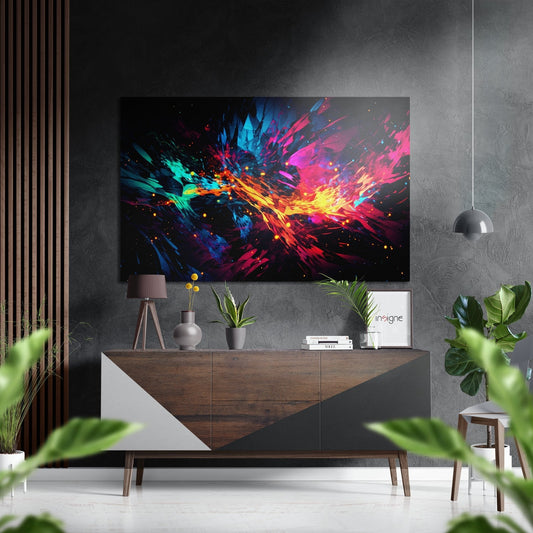 Crystal Shard Color Burst Brushed Aluminum Dibond Wall Art