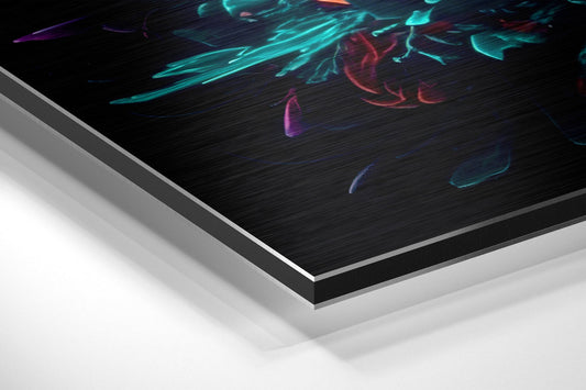 Blooming Color Explosion Brushed Aluminum Dibond Wall Art