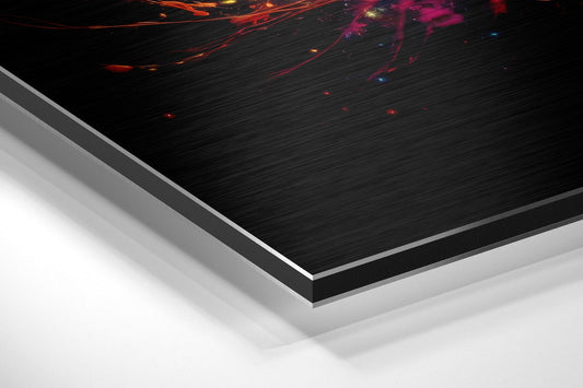 Planets and Paint Splash Brushed Aluminum Dibond Wall Art