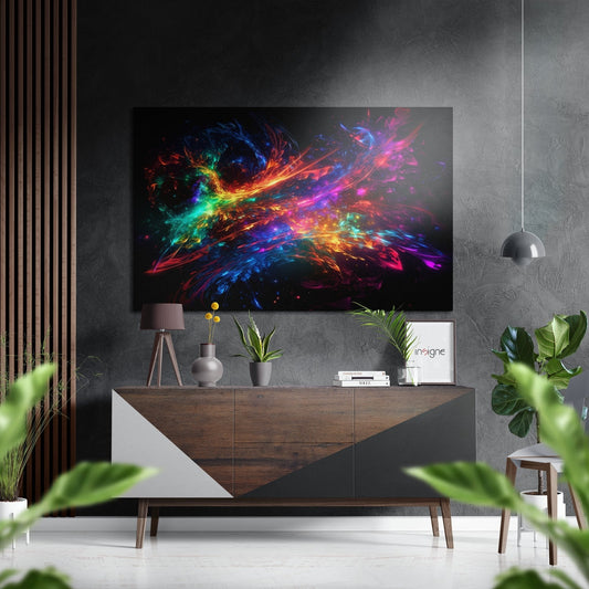 Rainbow Ribbon Nebula Brushed Aluminum Dibond Wall Art
