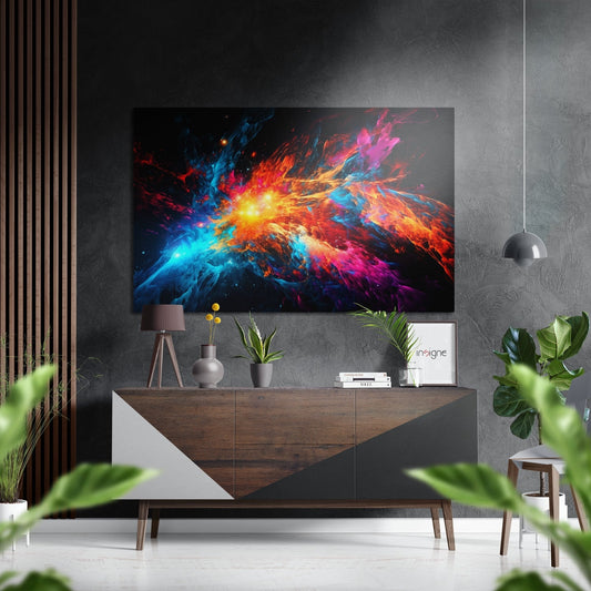 Orange Core Color Blast Brushed Aluminum Dibond Wall Art