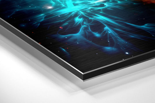 Colliding Energy Streams Brushed Aluminum Dibond Wall Art