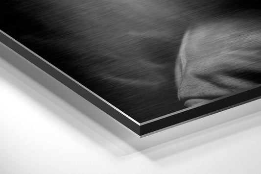 Black And White Hooded Rapper Smoke Brushed Aluminum Dibond Wall Art
