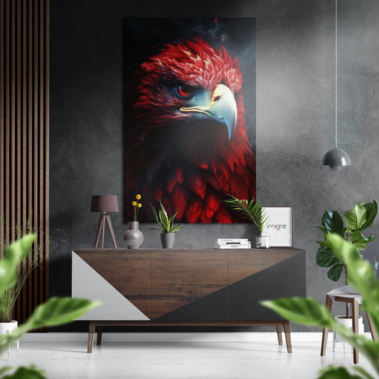 Red Eagle Brushed Aluminum Dibond Wall Art