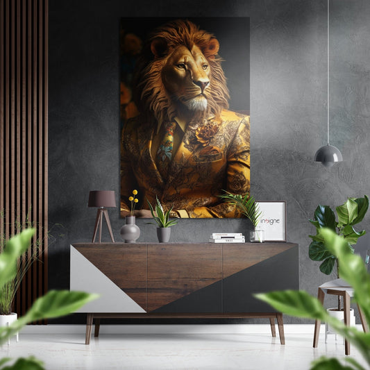 Mr. Lion Brushed Aluminum Dibond Wall Art