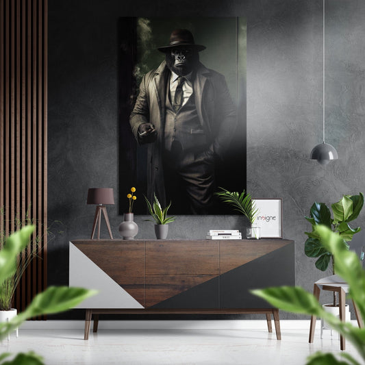 Inspector Gorilla Brushed Aluminum Dibond Wall Art