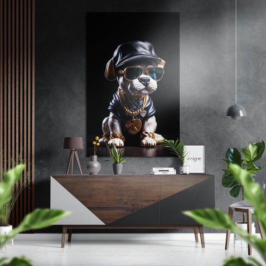 Puppy Brushed Aluminum Dibond Wall Art