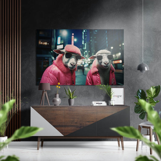 Sheeps Brushed Aluminum Dibond Wall Art