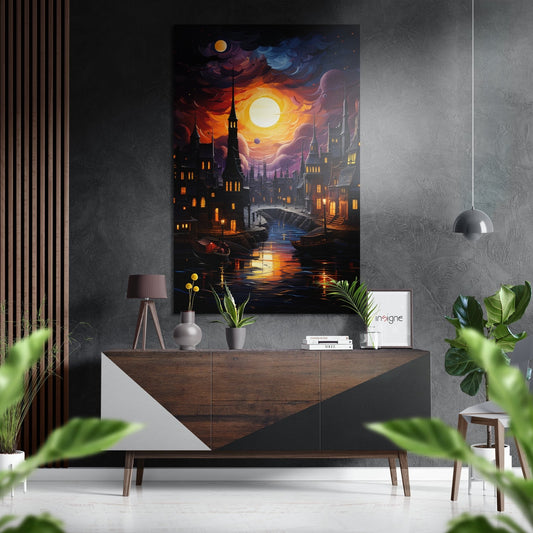 Moon Light Brushed Aluminum Dibond Wall Art