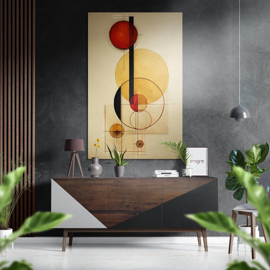 Circles Brushed Aluminum Dibond Wall Art