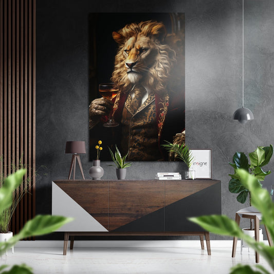 Embroidered Coat Lion Blond Mane Brushed Aluminum Dibond Wall Art