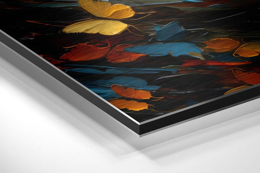 Autumn Leaves Portrait Woman Brushed Aluminum Dibond Wall Art