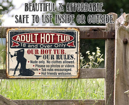 Adult Hot Tub - Metal Sign
