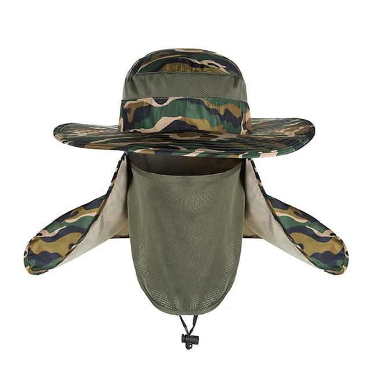 Adult Wide Brim Sun Hat with Neck Face Flap Cover Otarealm