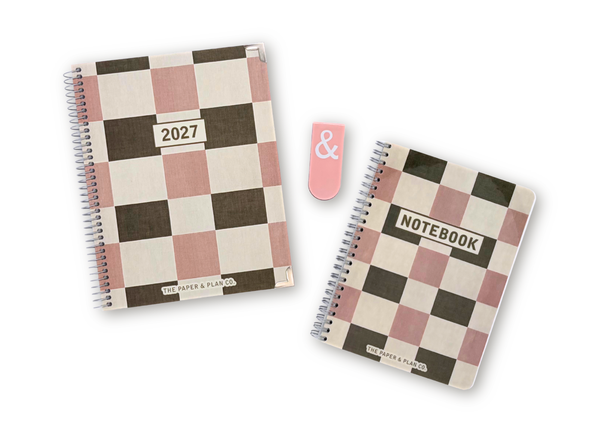 2027 Checkered Weekly Planner Basic Bundle