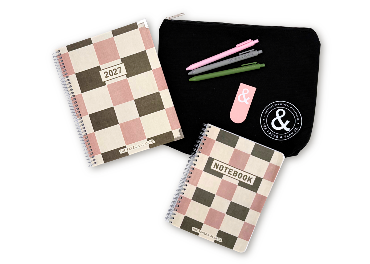 2027 Checkered Weekly Planner Premium Bundle