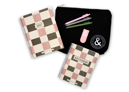 2027 Checkered Weekly Planner Premium Bundle