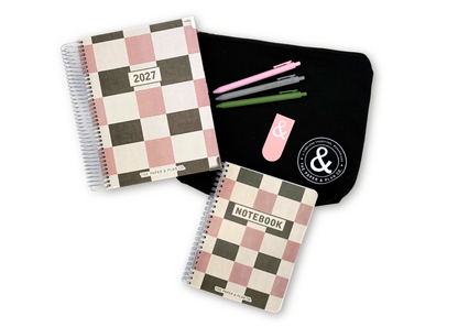 2027 Checkered Daily Planner Premium Bundle