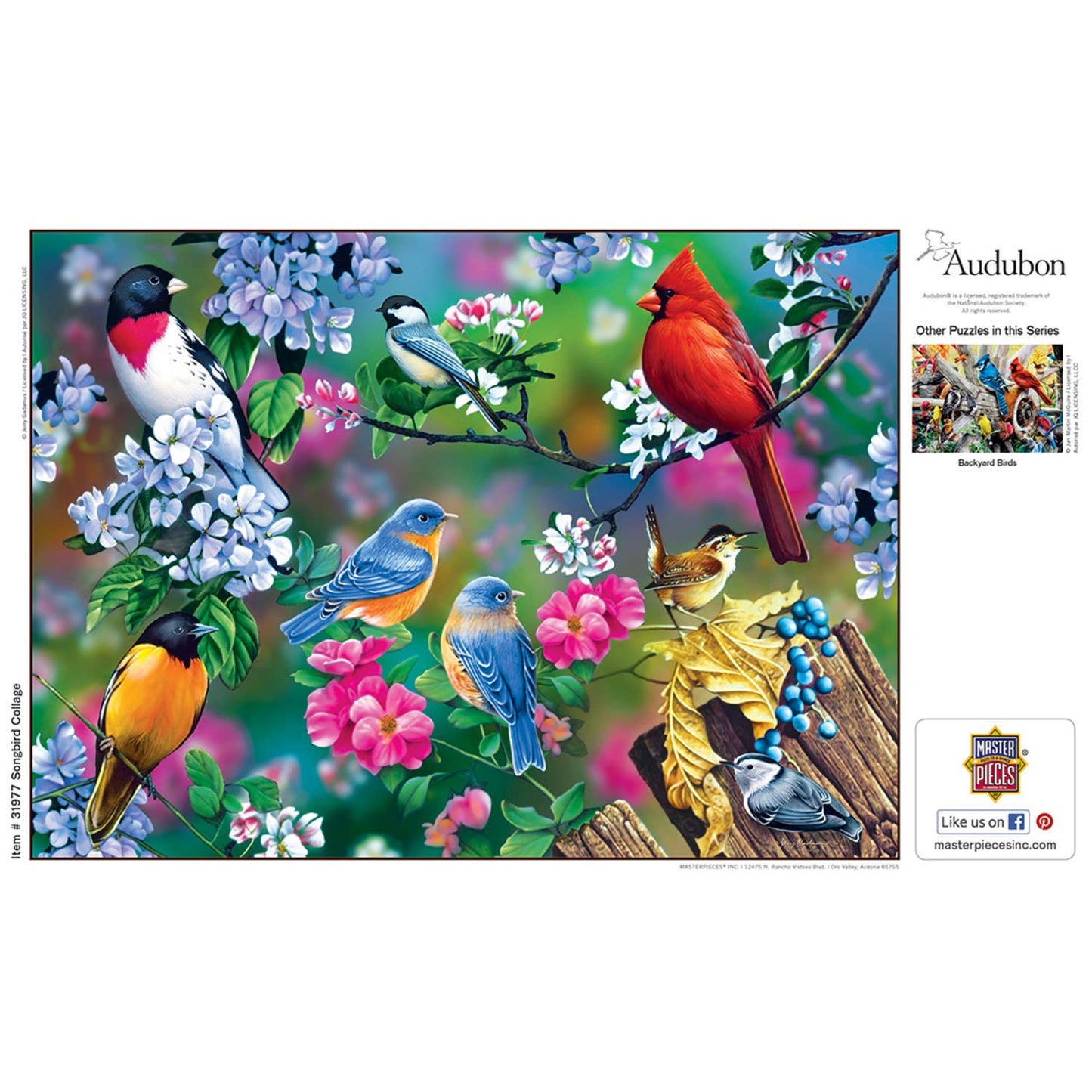 Audubon - Songbird Collage 1000 Piece Puzzle by Masterpieces Puzzles