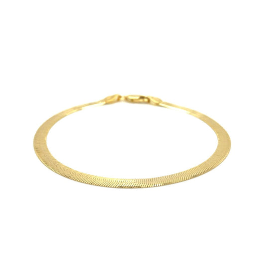 4.0mm 14k Yellow Gold Super Flex Herringbone Bracelet